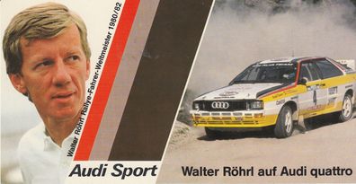 Audi Sport - Walter Röhrl Rallye Weltmeister, Autogrammkarte