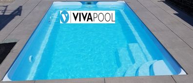 Gartenschwimmbad GFK POOL Venezia 8,10x3,70x1,50 Einbaubecken Vivapool