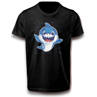 Hai Fisch Babyhai Wasser Meer Ozean Natur Atlantik Spaß Lustig T-Shirt Baumwolle