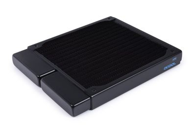 Alphacool 14443, Radiator, Messing, Kupfer, Edelstahl, Schwarz, 1/4", 0,8 bar, 140 mm