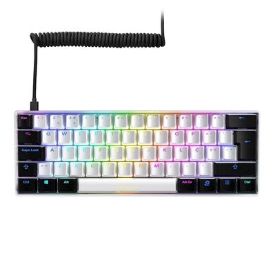 Sharkoon SGK50 S4, 60%, USB, QWERTY, RGB-LED, Weiß