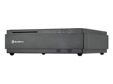 SilverStone ML07, HTPC, PC, Schwarz, Mini-DTX, Mini-ITX, Kunststoff, Stahl, Boden