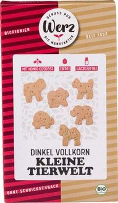 Naturkornmühle Werz 3x Kleine Tierwelt honigsüß, Dinkel Vollkornkekse 125g