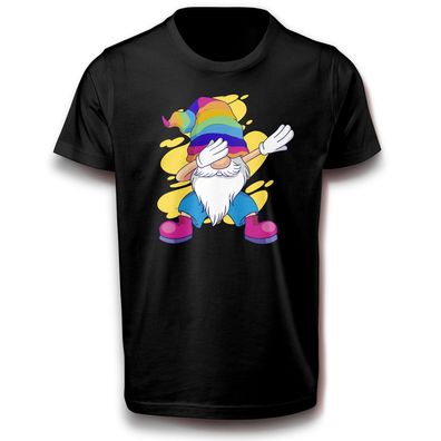 Gnom Zwerg am Tupfen Fabelwesen Mischwesen Märchen Magie Fun Kobold Baumwolle T-Shirt