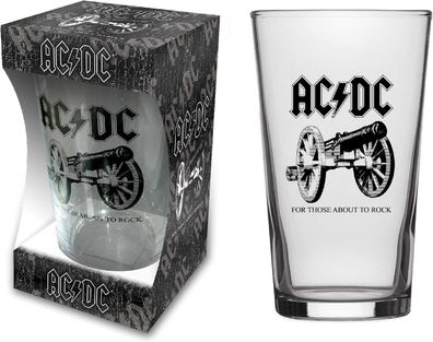 AC/ DC Trinkglas For those about to rock Bierglas-Beer Glass NEU & Official!