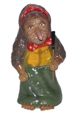 Deko Figur Gartenfigur Märchen Hexe mit Scherz Bewegungsmelder Kunststoff H 40cm