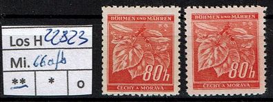 Los H22823: Deutsches Reich Mi. 66 a/ b * *