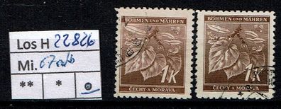 Los H22826: Deutsches Reich Mi. 67 a/ b, gest.