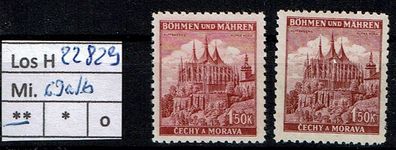 Los H22829: Deutsches Reich Mi. 69 a/ b * *