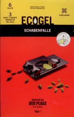 6 x ECOGEL Schabenfalle Kakerlakenfalle Falle Schaben insektenabwehr Köder Gel