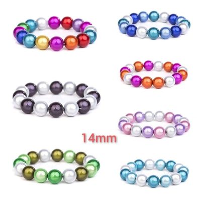 Damen Armband Armreif Kunstperlen Magic Beads Armbänder 14 mm 8 Farben