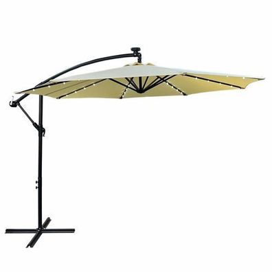 Garten-Sonnenschirm MILIN LED Beleuchtung Beige Gewicht 12,7 kg L300 x B300 x H245 cm