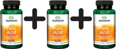 3 x Folic Acid, 800mcg - 250 caps