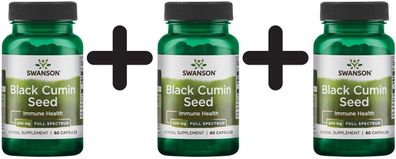 3 x Full Spectrum Black Cumin Seed, 400mg - 60 caps