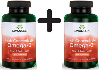 2 x High Concentrate Omega-3 - 120 softgels