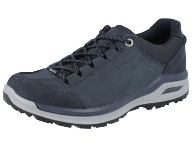 LOWA Ascona GTX Lo Damen Sneaker Halbschuhe Schnürschuhe blau Veloursleder