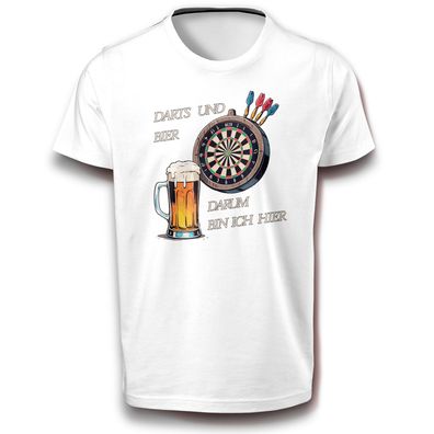 Dart Darts Sport Dartscheibe Pfeile Bier Spruch Pfeilschießen Sprüche T-Shirt Baumwol