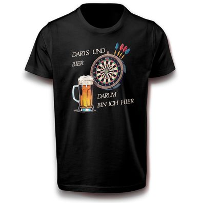 Dart Darts Sport Dartscheibe Pfeile Bier Spruch Pfeilschießen Baumwolle T-Shirt