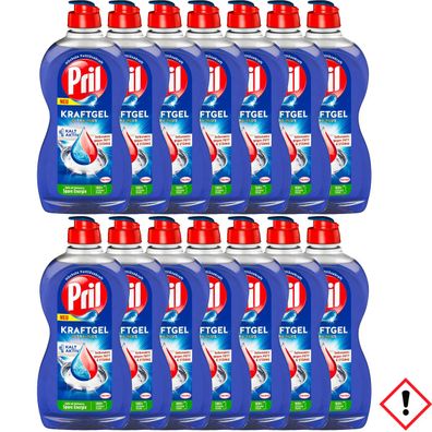 Pril Kraft Gel Ultra Plus für Fett Stark Eingebranntes 450ml 14er Pack