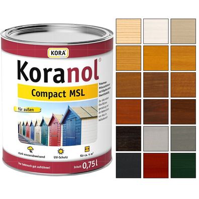 KORA Koranol Compact MSL 0.75 LTR Mittelschichtlasur Holzlasur Wetterschutzlasur