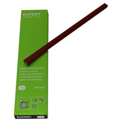 EXPERT Zimmermannstift 240 mm 10 Stück rot markieren Holz Zimmermannsbleistift