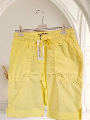 Stehmann Shorts Bermuda Suzett-341W Sommerhose Jogpant Taschen Gelb
