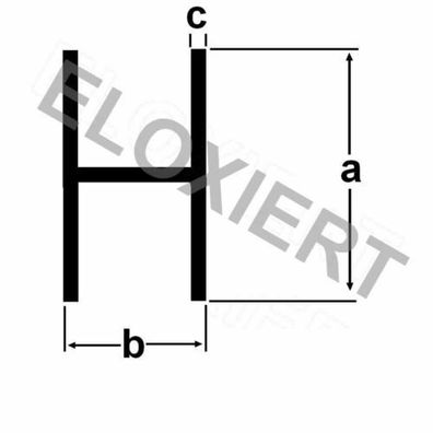 Alu H-Profil Eloxiert 17x12,5x1mm 1 Meter Aluprofil Aluminiumprofil