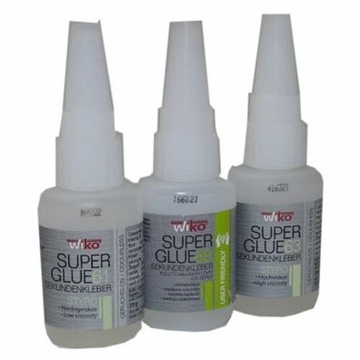 375,00/ kg) 20g WIKO Superglue Superkleber geruchlos Styropor kein Ausblühen