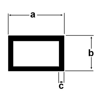 Alu Rechteckrohr 50x20x2mm Aluprofil Aluminium 1 Meter