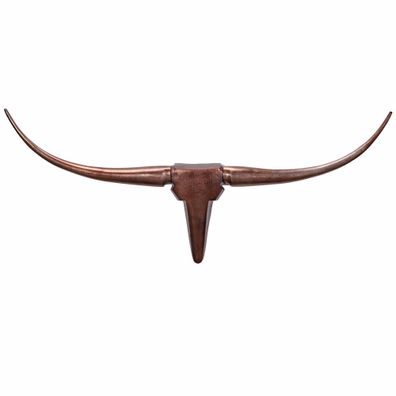 Wohnling Deko Geweih Bull M Aluminium Design Hörner 100cm Wanddekoration Bronze