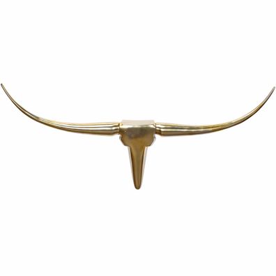 Wohnling Deko Geweih Bull M Aluminium Design Hörner 100cm Wanddekoration Gold