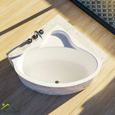 ECOLAM Badewanne 120x120 Bala Acrylwanne Eckwanne Wanne Füße + Siphon Viega GRATIS