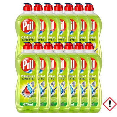 Pril 5 Plus Original Limette höchste Fettlösekraft 675ml 14er Pack