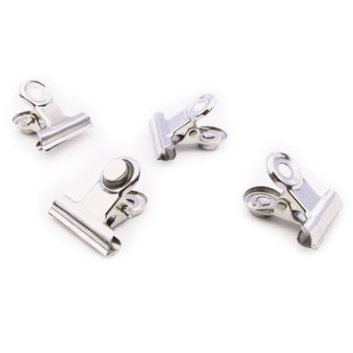 Magnetclip Magnete im 4er Set aus silbernen Metall und Metall