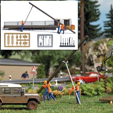 Busch H0 7835 Action Set: Mastaufsteller - NEU