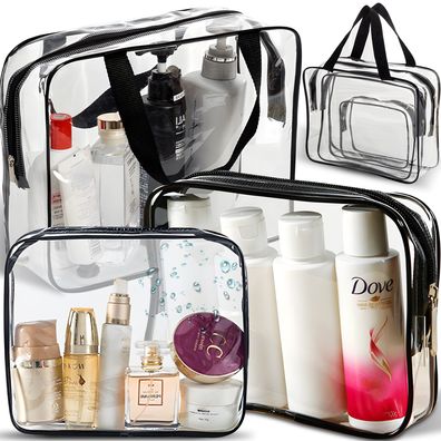 3er Set Kosmetiktasche Wasserdichte Transparent Kulturtasche Retoo