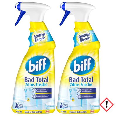 Biff Bad Reiniger Total gegen Kalk und Schmutz 750ml 2er Pack