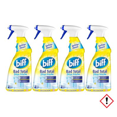 Biff Bad Reiniger Total gegen Kalk und Schmutz 750ml 4er Pack