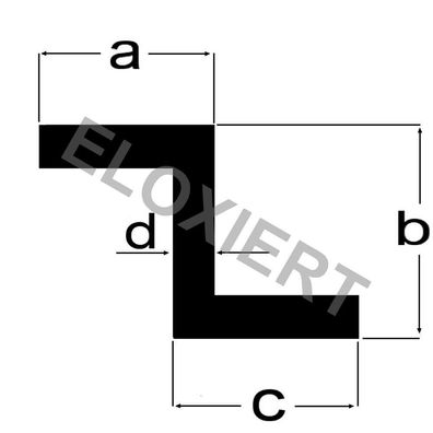 5,50€/ m) Alu Z-Profil 20x8x20x2mm Eloxiert 2m Aluminium