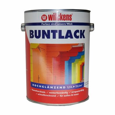 9,58/ l) 2,5 l Wilckens Buntlack hochglänzend Kunstharzbasis 15 Farben