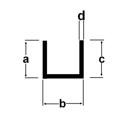 Alu U-Profil 40x40x40x3mm Aluprofil Aluminium 1 Meter
