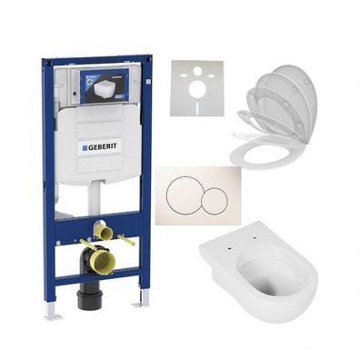 Geberit Duofix Basic Vorwandelement Drückerplatte WC spülrandlos Paket Sanitär