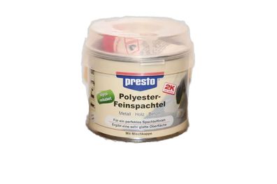 Presto 2K Polyester-Feinspachtel & Härter 601211 250g Styrolreduziert 37,59´/ kg