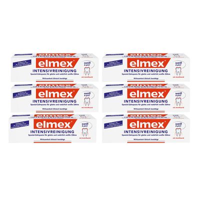 Elmex Intensivreinigung glatt und weiß Anti Plaque 50ml 6er Pack