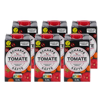 Scharfe Säfte Tomate - Pikanter Tomatensaft (12 x 0,5L)