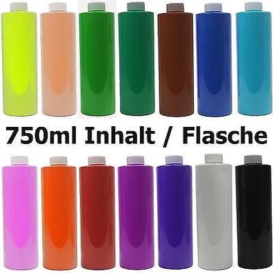 6,65€/ L Fingermalfarbe XXL 750ml große Flasche Farbwahl 14 Farben Fingerfarbe