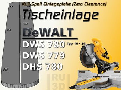 Tischeinlage Null Spalt Einlage f. DeWALT DWS780 + DHS780 Typ 10-23 Zero Gap