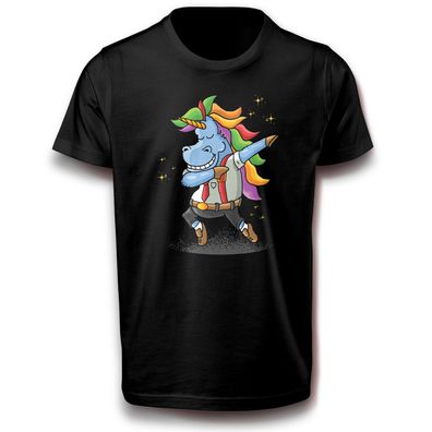 Tanzillustration Einhorn am Tupfen Fabelwesen Mischwesen Magie Tanzen Ritual T-Shirt