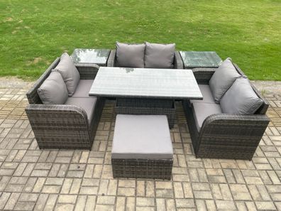 Fimous Polyrattan Gartenmöbel Set mit Beistelltisch 7-Sitzer