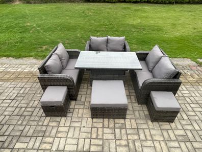 Fimous 9-Sitzer Polyrattan Gartenmöbel Set mit Beistelltisch